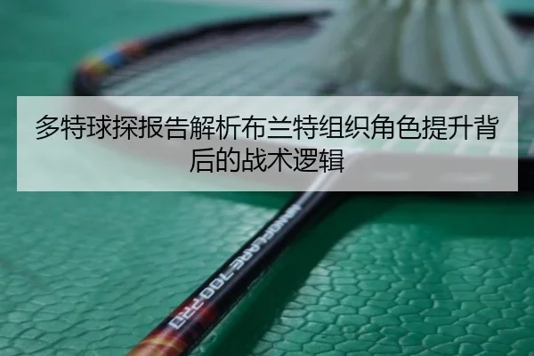 多特球探报告解析布兰特组织角色提升背后的战术逻辑